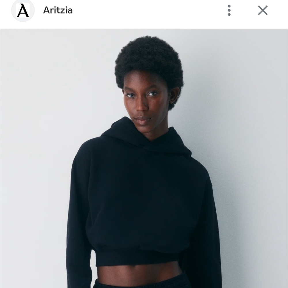 TNA Aritzia Cozy Sweatfleece Perfect Crop Hoodie - Size Small Like New